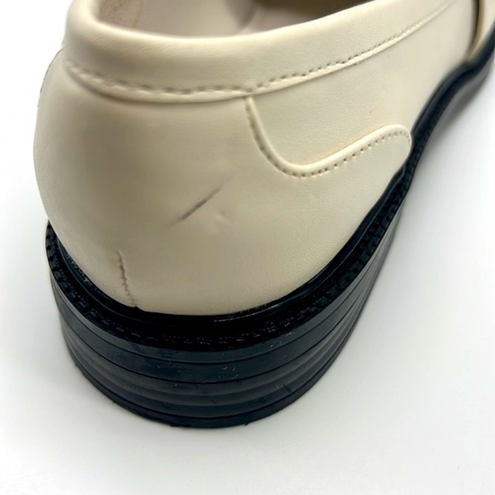 Marc Fisher - Hemmy White Leather With Silver Hardware Studs Slip On Loafers 6.5 - Picture 6 of 14